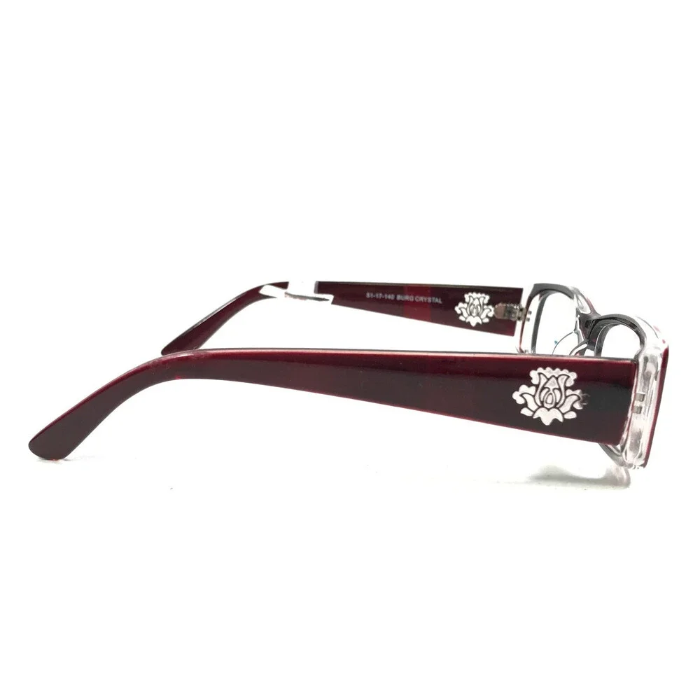 Jubilee Eyeglasses Frames JS5756 BURG CRYSTAL Red Clear Floral 51-17-140